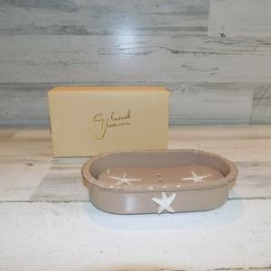 NIB Carmel Ceramica Sand Brown Starfish Soap Dish